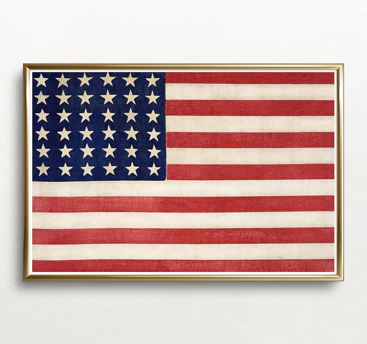 Patriotic Canvas Wall Art Print Vintage 4th of July American Flag Art Poster Independence Day Room Decor for Gallery Living Room Bedroom (UNFRAMED 16 x 24 Inch)